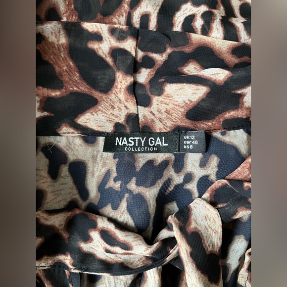 Nasty Gal Cheetah Print Crisscross Blouse - Picture 4 of 4